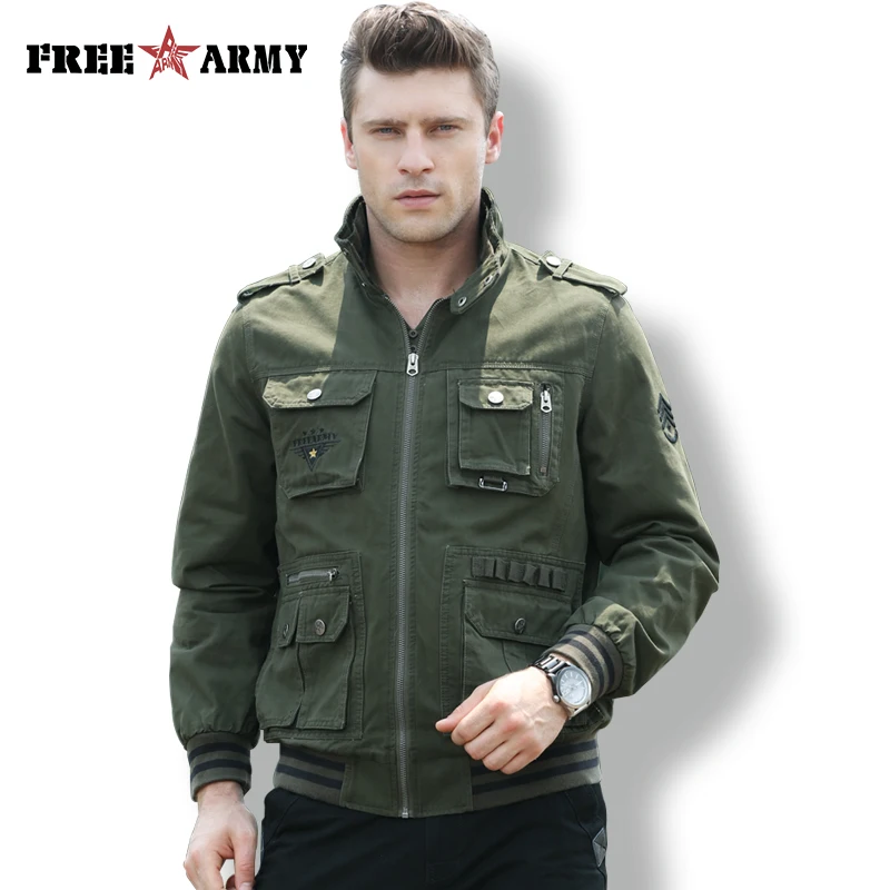 Мужская куртка пилот в стиле милитари FreeArmy хлопковая Повседневная тактическая