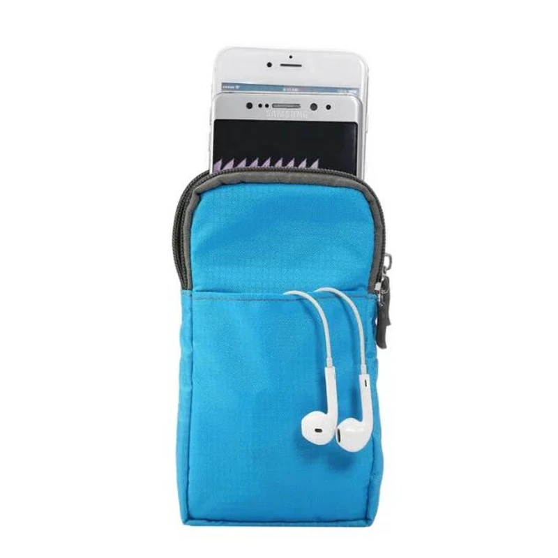 Открытый 3 кармана 2 молнии Универсальный чехол для телефона кошелек зажим ремня