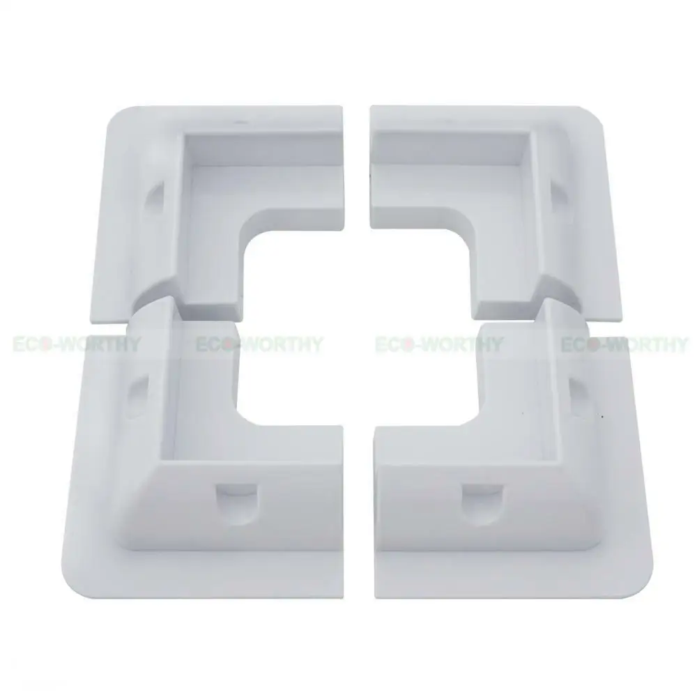 4x Corner Brackets ECOWORTHY солнечная панель крыши без сверла угловой ABS белый пластиковый кронштейн набор для RV, лодки, караваны, морские, автодомы - Цвет: 4x Corner Brackets