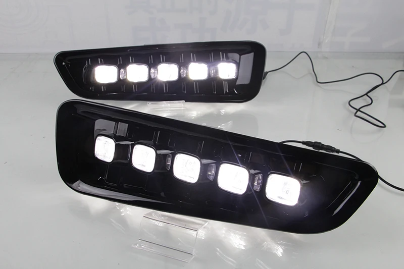 Автомобильные мигающие 2 шт. DRL светодиодный дневные ходовые огни для Ford Raptor SVT F150 с сигналом поворота желтые противотуманные фары