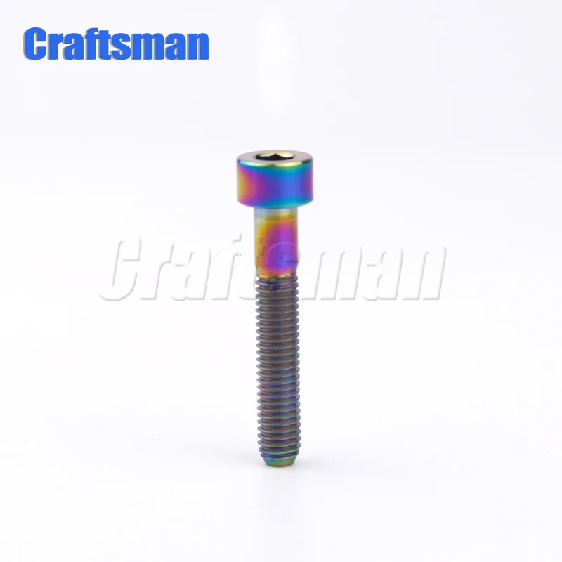 Rianbow Титановый болт Craftsman M5 x 10, 12, 16, 18, 20, 25, 30, 35, 40, 45, 50, 60 мм, шестигранный ключ, клеймо головка, болт Ti, винт для руля велосипеда, подседельный штырь - Цвет: Rianbow
