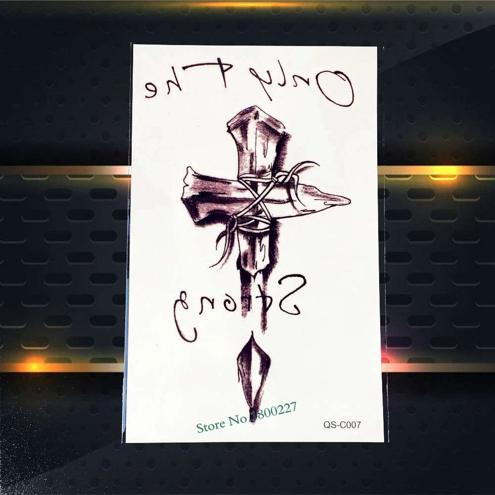 Черный надписи котировки водонепроницаемый Поддельные Временные татуировки