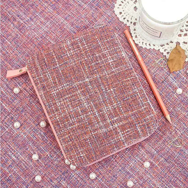 

Yiwi Original A6 Cloth Cover Notebook Zip Bag Planner Weekly Monthly Diary Line Filler Inside With Gift Birthday Box