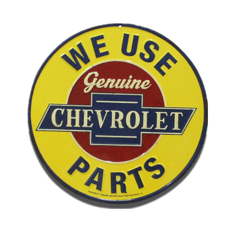 Мы Используем Оригинальные Запчасти Chevrolet Металл Олово Признаки Ретро Круглая