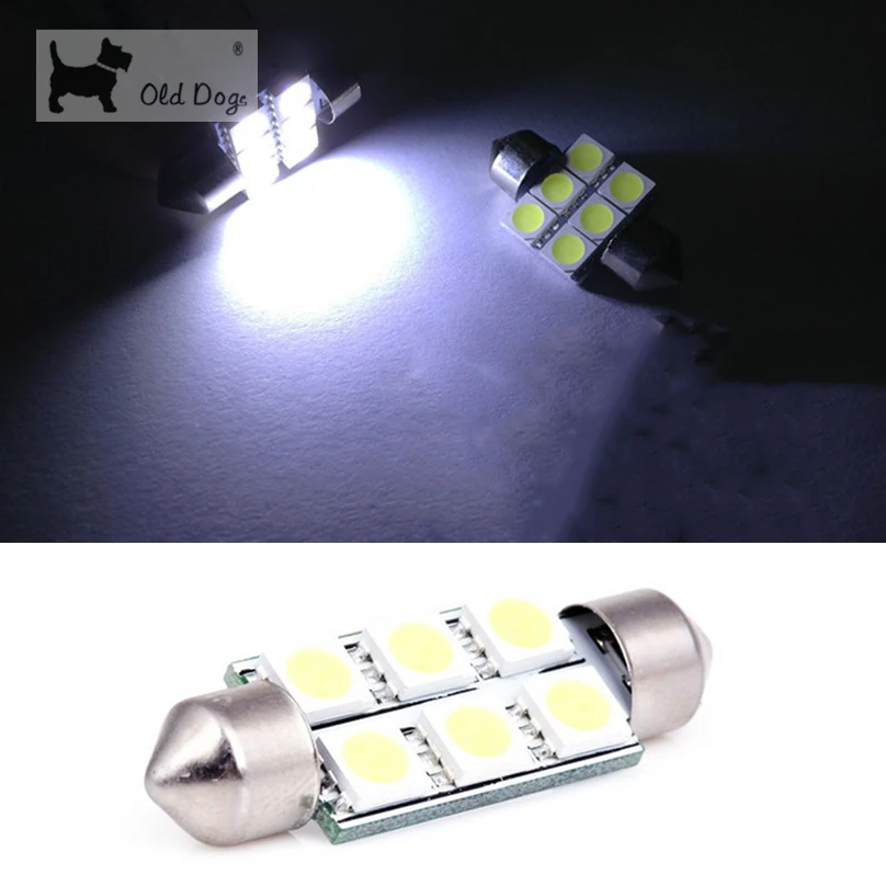 10 шт. Стайлинг автомобиля Festoon 6SMD 5050 СВЕТОДИОДНАЯ Гирлянда светодиодсветильник