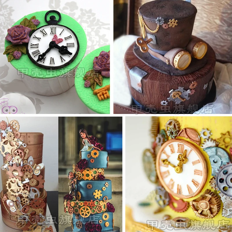 Стимпанк тема шестерни винт помадка торт Силиконовая форма промышленное