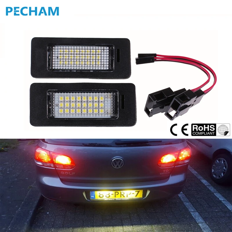 2 шт. без ошибок 18SMD Автомобильный светодиодный светильник номерного знака OEM