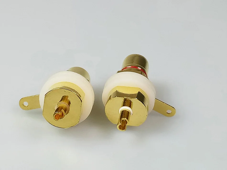 10 шт./лот разъем RCA медь позолоченный RCA Женский Phono Jack Панель Шасси Разъем Красный Черный Высокое качество