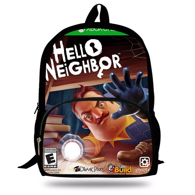 Новинка 2021 популярный школьный рюкзак с 3D принтом Hello Neighbor 2017 для мальчиков и