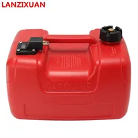 12L Portable Boat Yacht Engine Marine Outboard Fuel Tank Oil Box With Connector Red Plastic Corrosion-resistant Anti-static