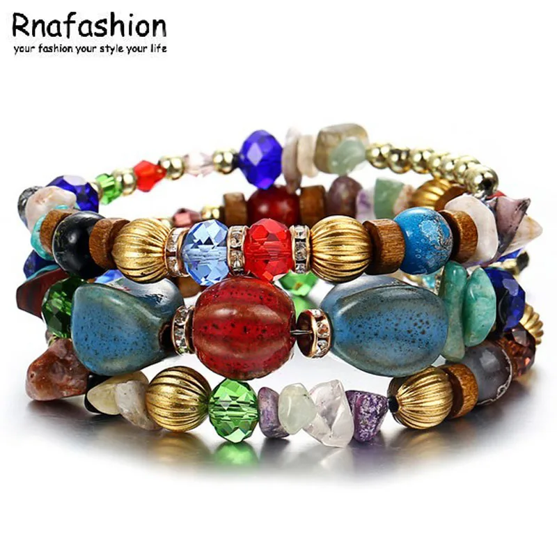 RNAFASHION Брендовые женские многослойные в стиле бохо бусы для женщин Этнические