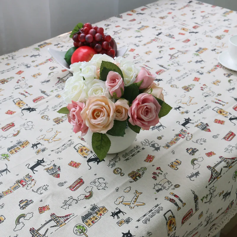 Byetee Cartoon Printed Table Cloth Dining Table Cloth Kitchen Casual Style Tablecloth Dining Cover Home Tablecloths