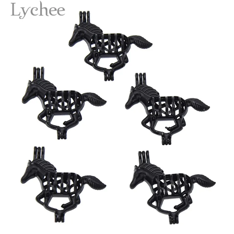 Lychee 5 шт./лот модный медный Единорог диффузор самодельные амулеты кулон полые