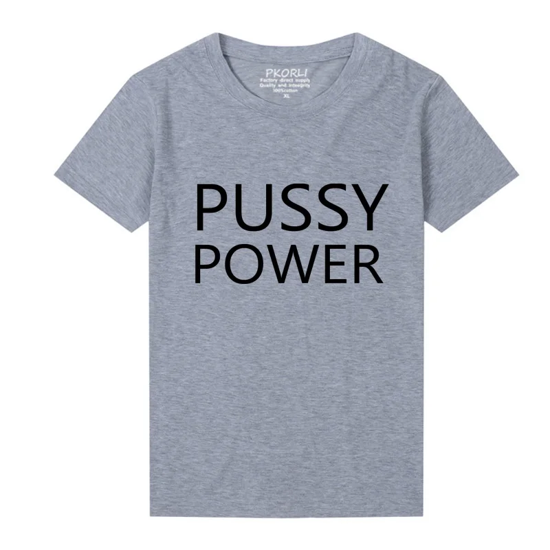 Pkorli Pussy Power Феминистская Футболка женская хлопковая Повседневная футболка с