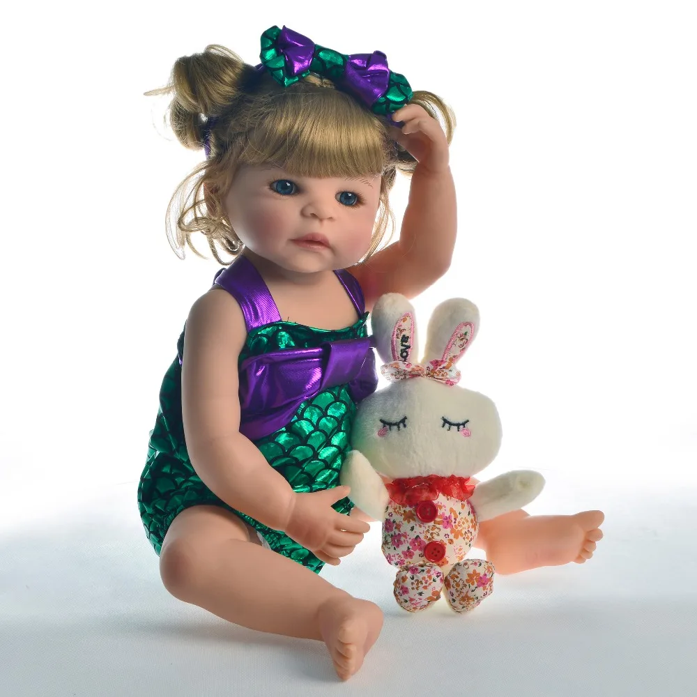 DollMai 22 дюймовая кукла новорожденная Реалистичная силиконовая фотография для