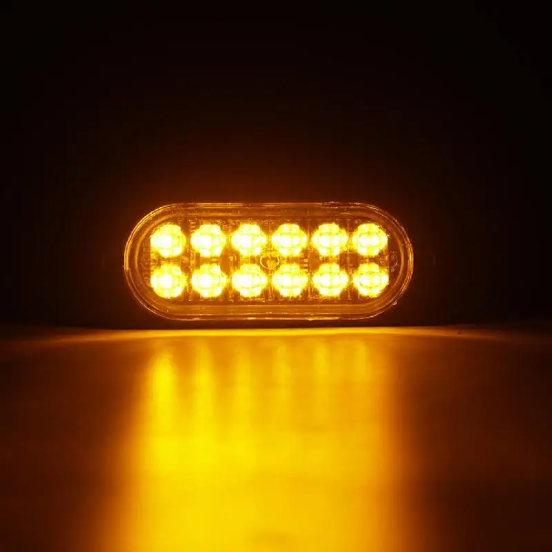 Oslamp 4pcs 4LEDs/12LEDs Amber/Yellow Grille Flashing Light Auto Strobe Warning for Fog Weather Flash Emergency Lamps | Автомобили и