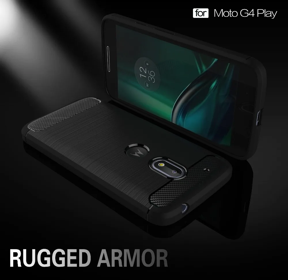 Для Moto G4 Play чехол тонкий прочный Панцири ударопрочный гибридный Мягкий