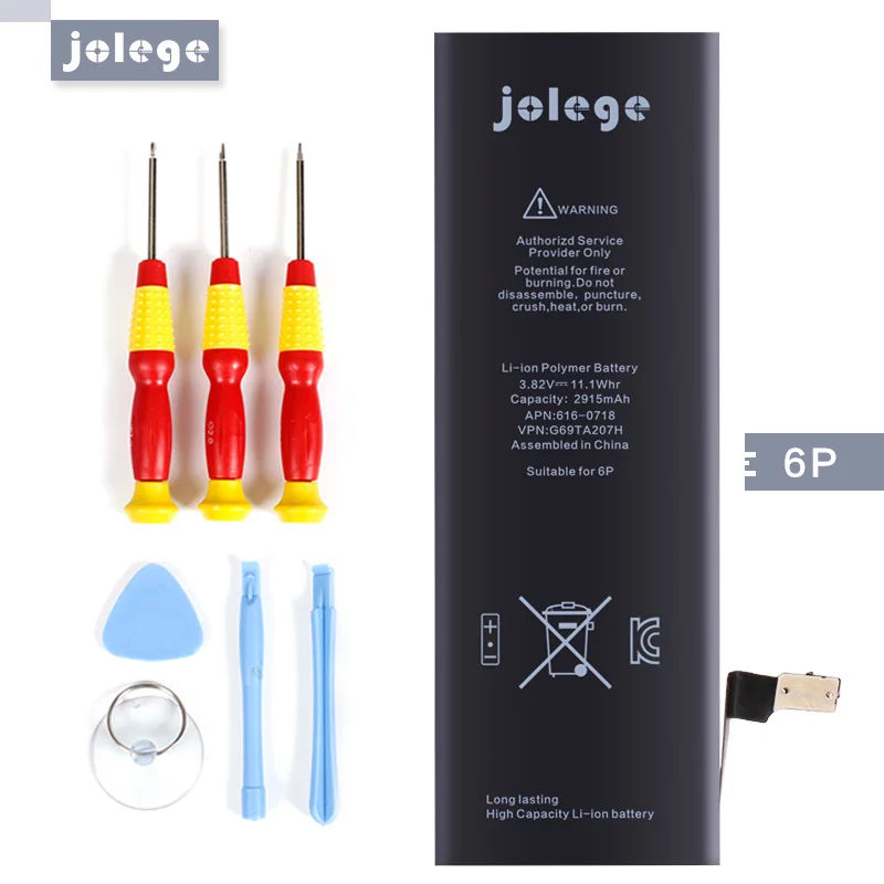 Jolege 50 шт. для iPhone 6 plus батарея Плюс Реальная Ёмкость 2915 мАч Замена Ремонт