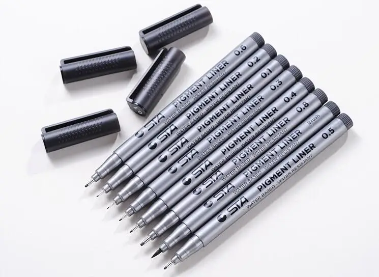 STA 1 шт. черная тонкая маркерная ручка для набросков пигментный лайнер Pigma Micron