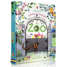 Usborne Peep Inside The Zoo Animal английский образовательный 3D лоскут книги с картинками детские книги для чтения