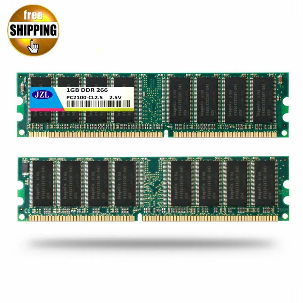 Оперативная память JZL для настольного ПК, Память DIMM, DDR266 МГц/PC2100 DDR266/DDR1, 266 МГц, ddr266мгц, 1 ГБ, LC2.5, 184PIN, не ECC, 2,5 в