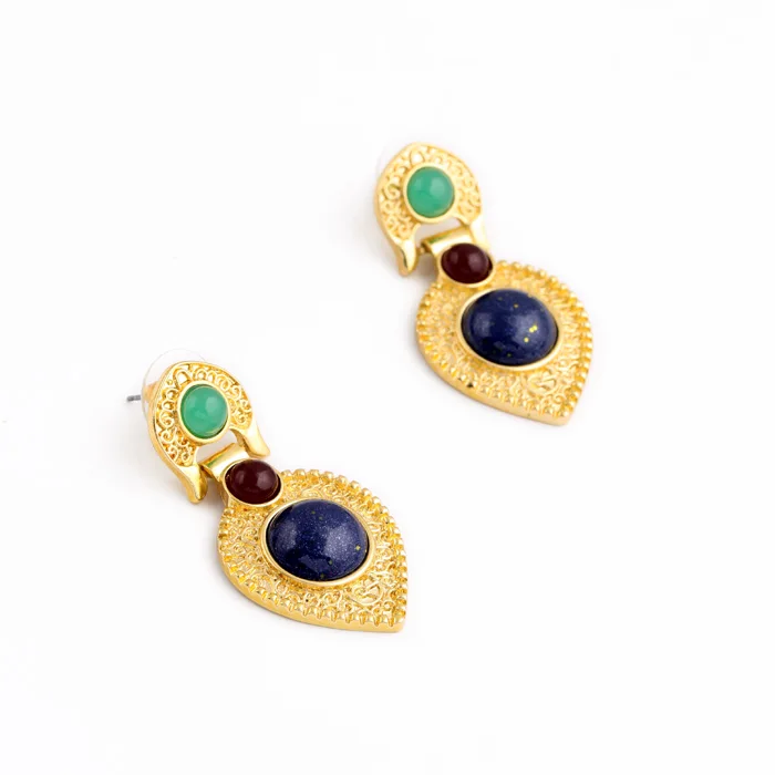 Women Fashion Vintage Multicolor Drop Earrings Mujeres Brincos Trendy Faux Stone Bijoux Jewelry Gift E5234 | Украшения и