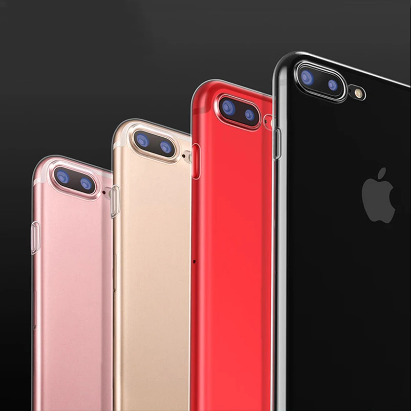 Ultra Thin Silicon Transparent Case For iPhone 8 7 Plus 6 6S Cases Soft TPU Cover 5 5S SE X Phone Capa | Мобильные телефоны и