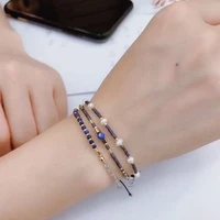 charm glass beads little freshwater pearls bracelets for women muyuki thin cute temperament bracelet set femme wedding jewelry