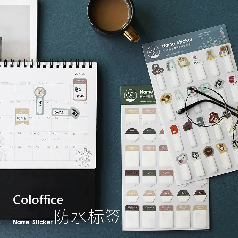 Coloffice новые творческие Имя Наклейки свет и тень серии винтажная этикетка