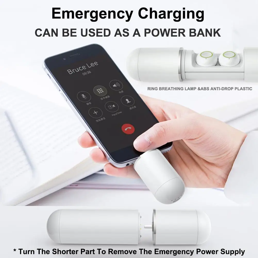 TWS Беспроводная Bluetooth 5 0 гарнитура с сенсорным управлением Поддержка Siri двойные