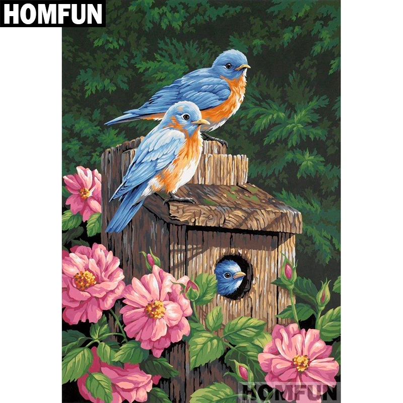 

Алмазная живопись HOMFUN A01195, алмазная вышивка «птица и цветы», полная выкладка, круглая, для домашнего декора, 5D, «сделай сам», A01195