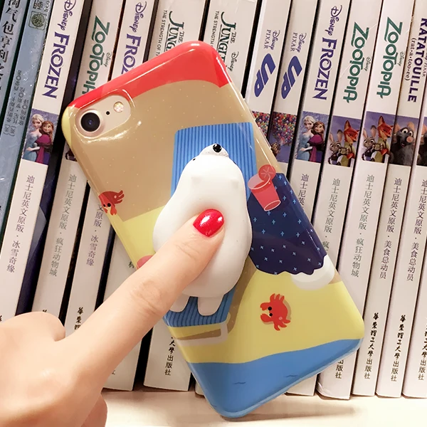 Phone Bag Case For iPhone 7 Plus Capa Soft seal Squeeze Lovely Pressure Reduce 6 6S Squishy Cover |