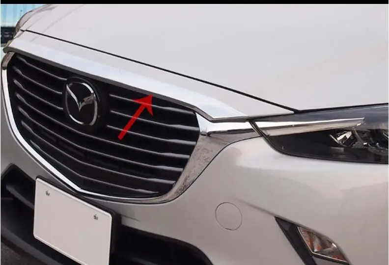 Передняя решетка бампера из АБС-хрома крышка двигателя планки для MAZDA CX-3 CX3 2016 2017