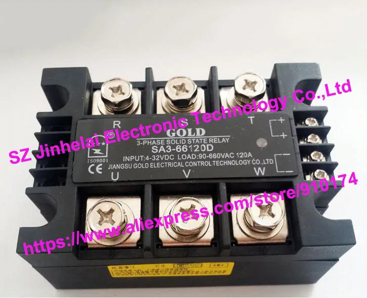 Novo e Original Relé de Estado Ouro Três Fases Sólido Sa366120d Sa3-66120d 4-32vdc 90-660vac 120a Ssr