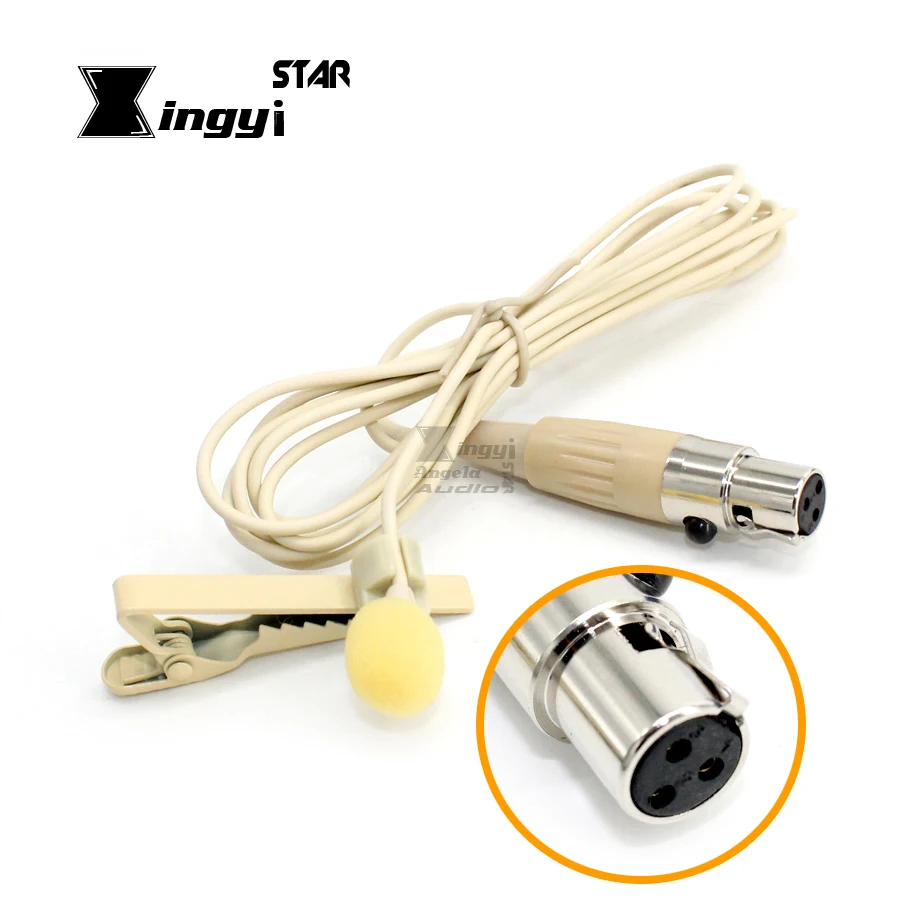 4 шт. мини XLR 3 Pin TA3F зажим для галстука микрофон петличный конденсаторный Mikrafon