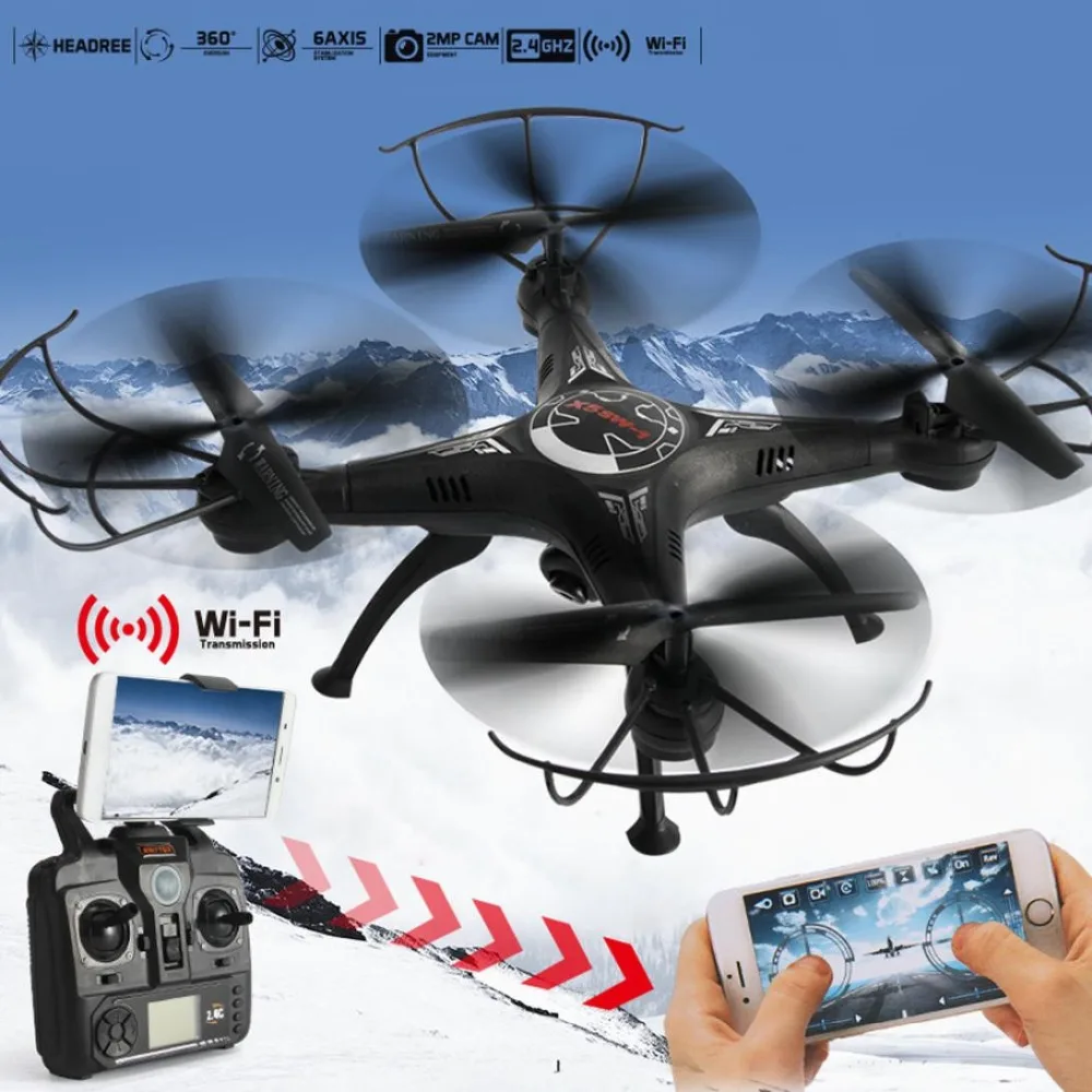 Мини Дрон с GPS 2 4G RC вертолет машина на радиоуправлении Quadco Extra Battery Wi Fi HD FPV камера