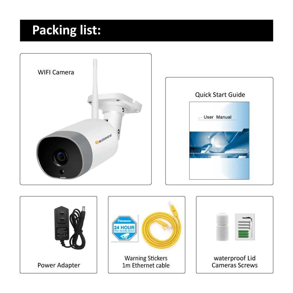 Einnov Wifi IP камера CCTV аудио система камера безопасности 1080P HD беспроводная камера видеонаблюдения Onvif P2P внешний слот для sd-карты