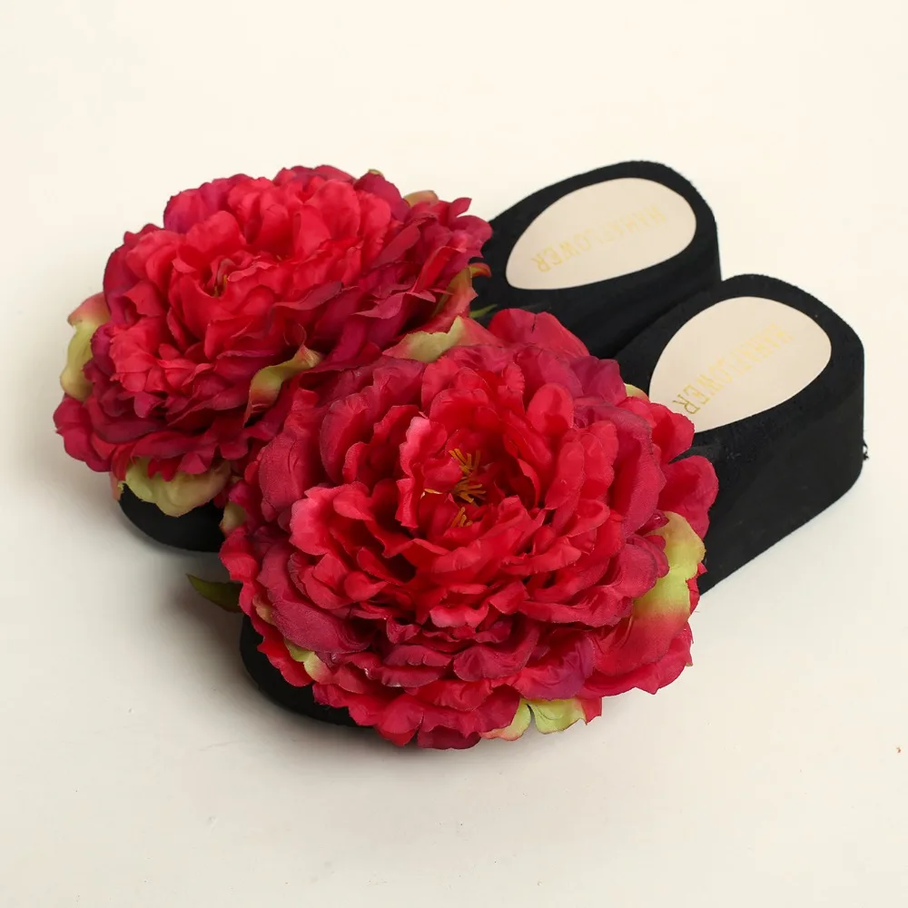 Женские Вьетнамки с большим цветком пляжные вьетнамки бесплатная доставка