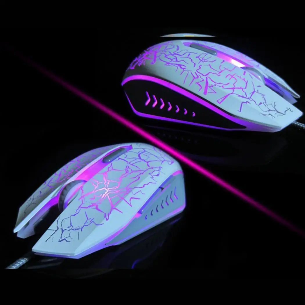 Anti-Skid Game Gaming Mouse 2400dpi Backlight Breathing Comfort Gamer Mice for Computer Desktop Laptop White Black New