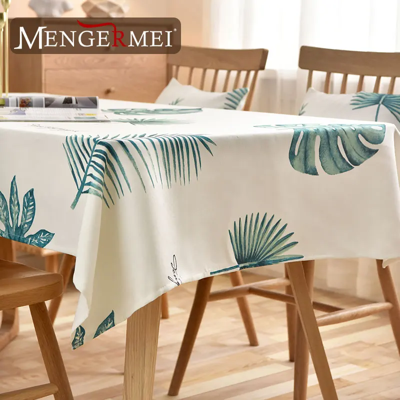 Скатерть с принтом растений водонепроницаемая столовая декоративной отделкой