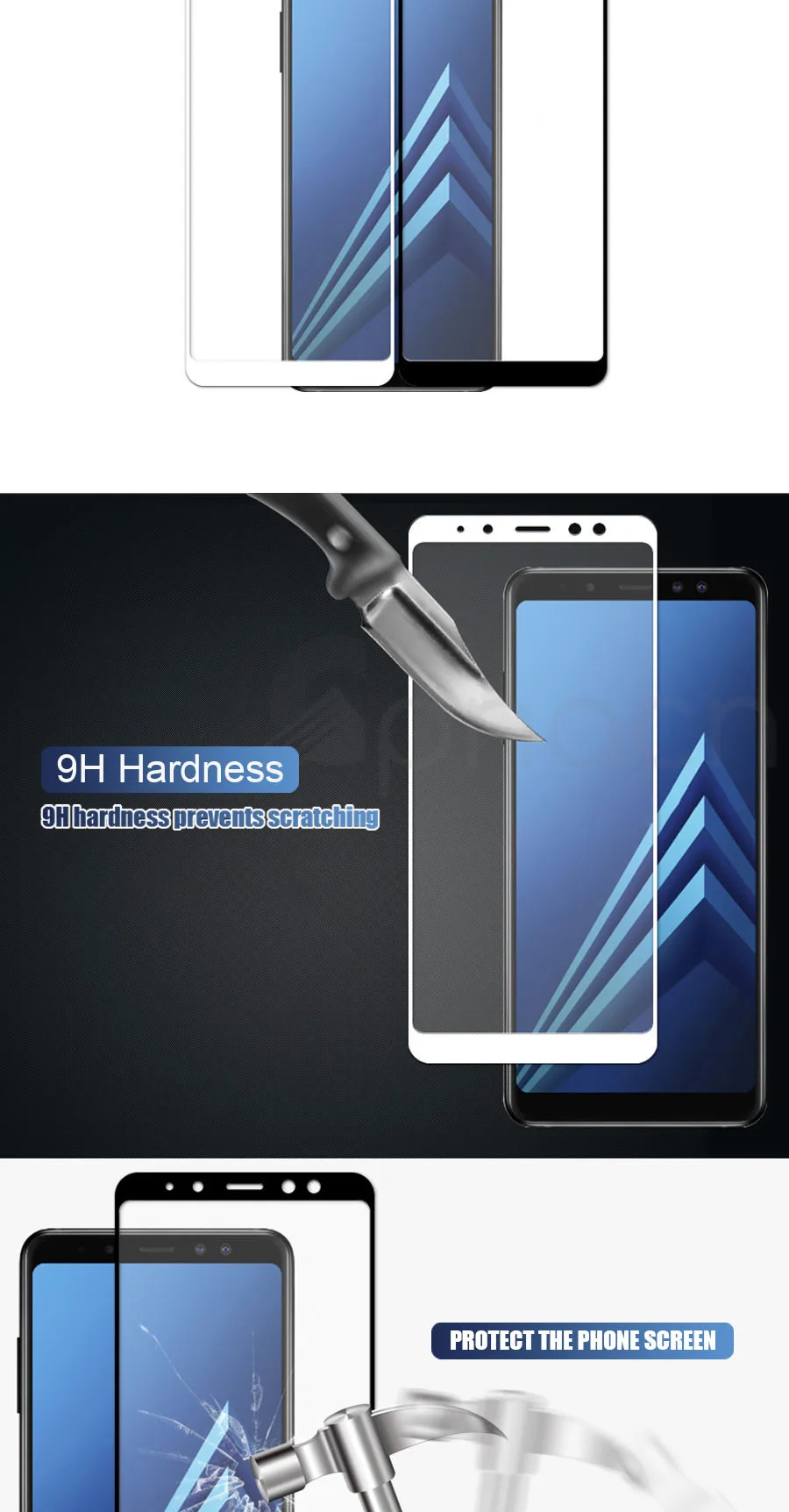 10D Защитное стекло для samsung Galaxy A5 A7 A3 закаленное стекло для samsung A9 A6 A8 Plus Защитная пленка для экрана