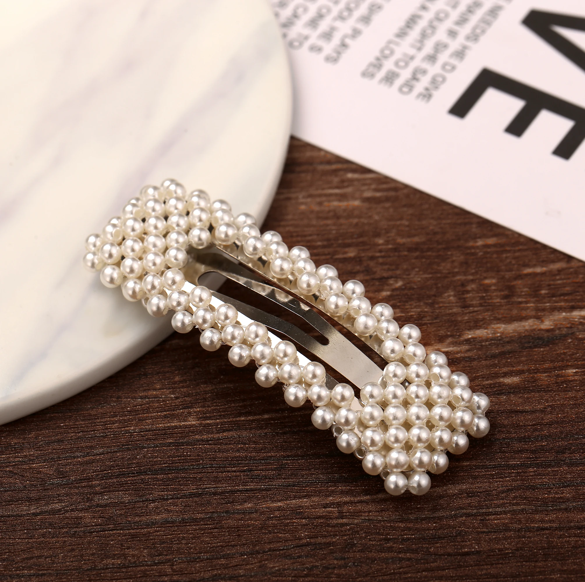 Poputton Корейская заколка для волос с имитацией жемчуга девочек женщин