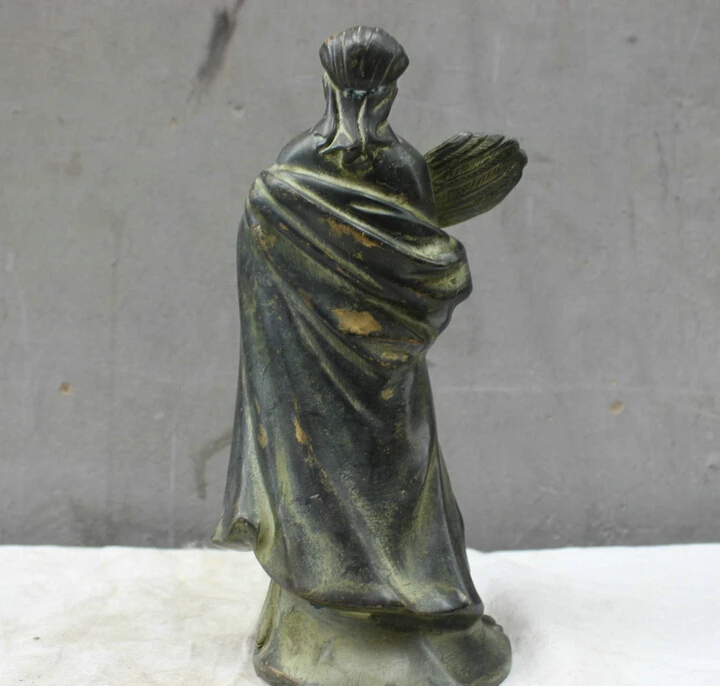 Китайский народная культура чисто ручной старый бронзовый латунь статуя чжугэ