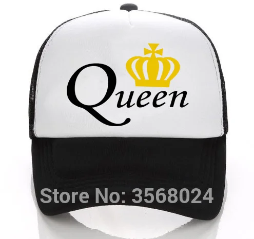 Бейсболка King queen с принтом для влюбленных, сетчатая бейсболка с козырьком, мужские женские шапки, Золотая Корона, дорожная Королевская корона, s