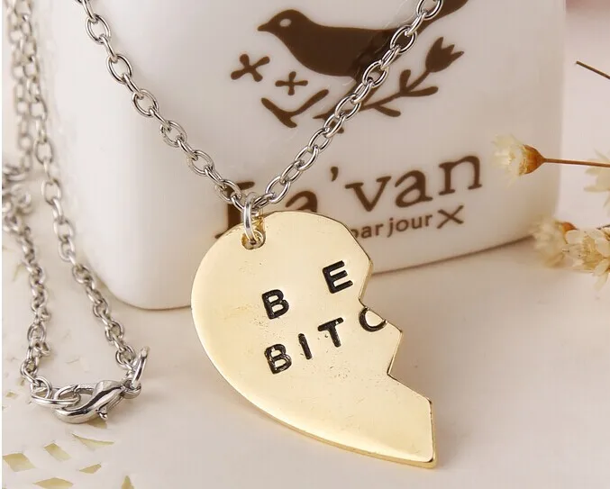 ZRM 20sets/lot Wholesale Fashion Jewelry Broken Heart 3 Parts And 2 Best Bitches Pendant Necklaces | Украшения и аксессуары