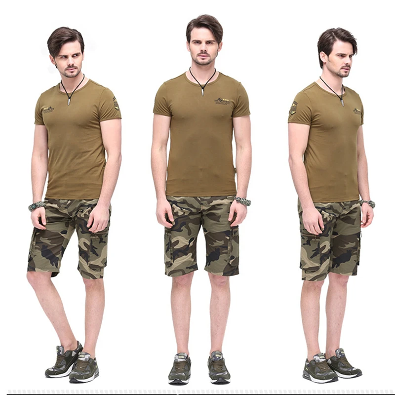 Летние камуфляжные шорты для улицы мужские военные спортивные размера плюс с