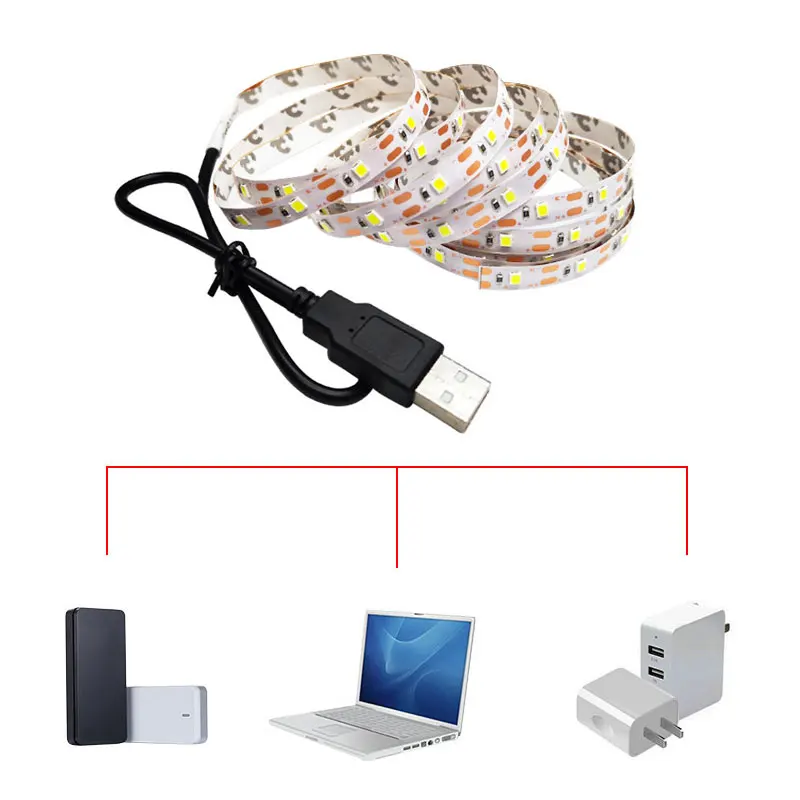 Светодиодный шнур SMD3528 60 светодиодный 5 В 0 м гибкий для подсветки ПК/телевизора с