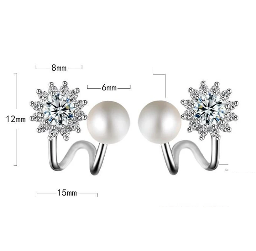 SexeMara Роскошные камни имитация Серебрянные серьги с жемчугом женские модные