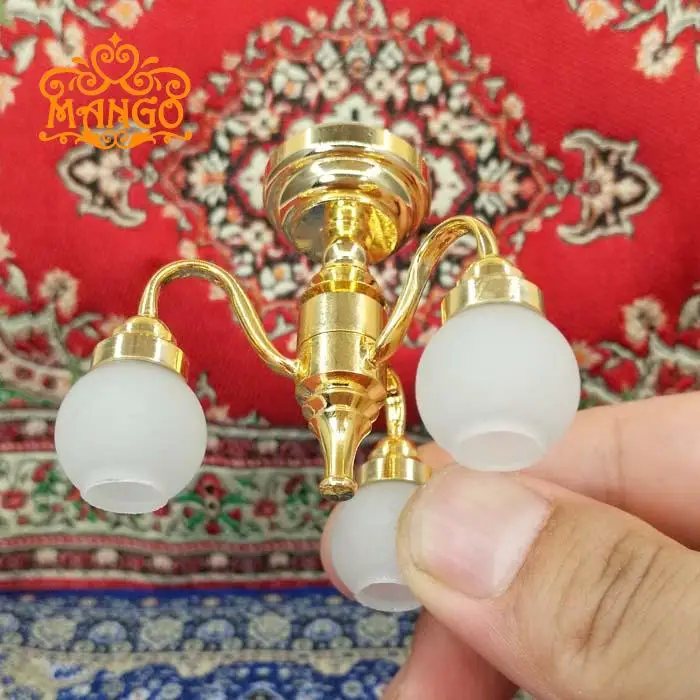 1:12 миниатюрная мебель для кукольного домика латунная электрическая люстра