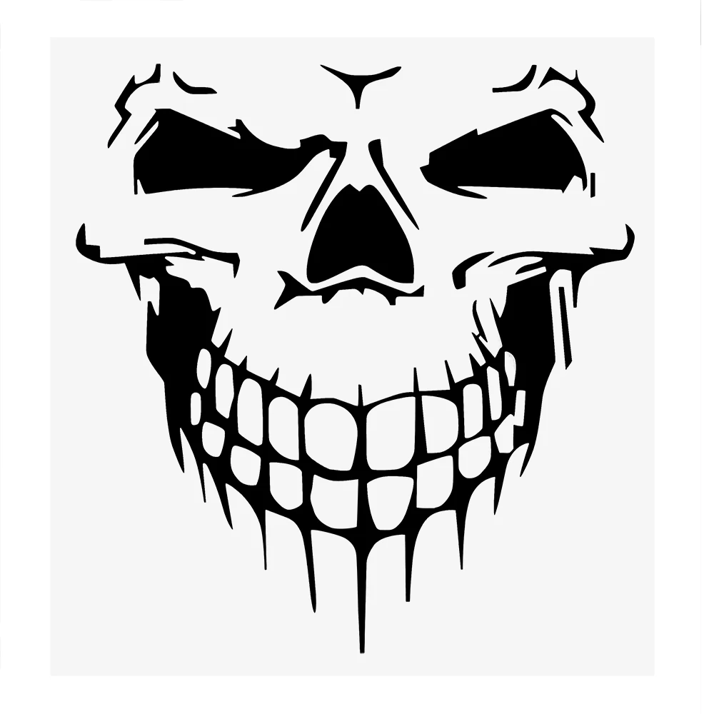 

40*36cm Car Stickers Skull Head Reflective Vinyl Car Styling Car-covers Accessories Funny Decoration Exterior Accessories